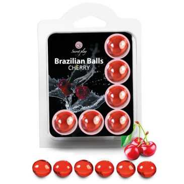 Brasilialaiset Pallot - Kirsikka, 6 kpl - Secretplay | SECRETPLAY COSMETIC | Intiimituotteet