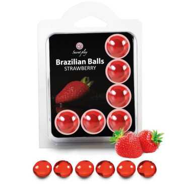 Brasilialaiset Pallot - Mansikka, 6 kpl - Secretplay | SECRETPLAY COSMETIC | Intiimituotteet
