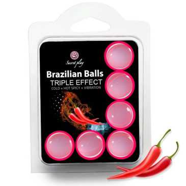 Brasilialaiset Pallot - Triplaefekti, 6 kpl - Secretplay | SECRETPLAY COSMETIC | Intiimituotteet