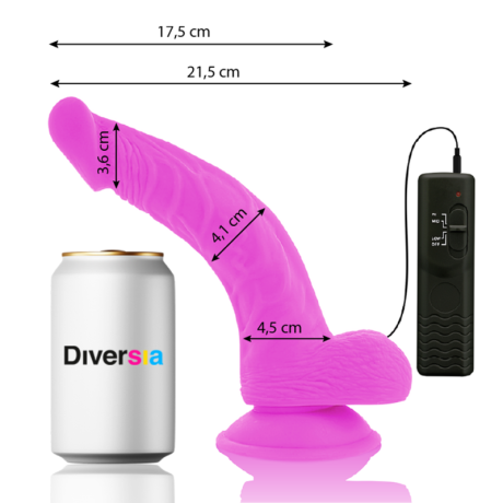 Dildo - Flexible Vibrating, 21 cm - Diversia