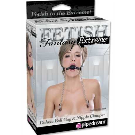 Suukapula + Nännipuristimet - Fetish Fantasy | FETISH FANTASY EXTREME | Valmistettu metallista Suukapula + Nännipuristimet - Fetish Fantasy | FETISH FANTASY EXTREME | Valmistettu metallista