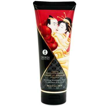 Suudeltava Hierontavoide - Mansikkakuohuviini, 200 ml - Shunga | SHUNGA MASSAGE CREAM | Intiimivoiteet