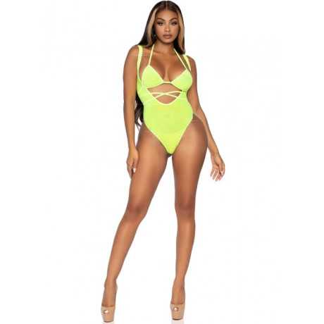 Bikinitoppi ja Body Strasseilla, Neonkeltainen - Leg Avenue | LEG AVENUE SETS | Naisten alusasut