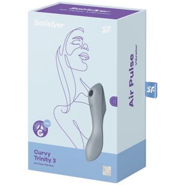 Satisfyer - Curve Trinity 3 - Air Pulse, Harmaa | SATISFYER AIR PULSE | Stimulaattorit