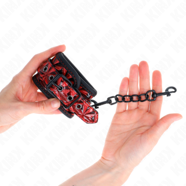 Rannekahleet Timanttikuosilla, Punamusta - Kink | KINK WRIST RESTRAINT | BDSM & Bondage