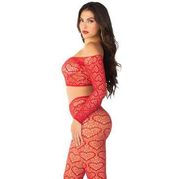 Punainen rohkea setti - Leg Avenue | LEG AVENUE BODYSTOCKINGS | Seksikkäät asut ja tarvikkeet
