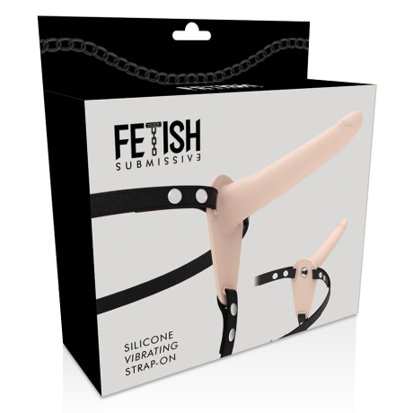 Fetish Submissive Silicone strap-on vibrator flesh 15cm | FETISH SUBMISSIVE HARNESS | Seksilelut