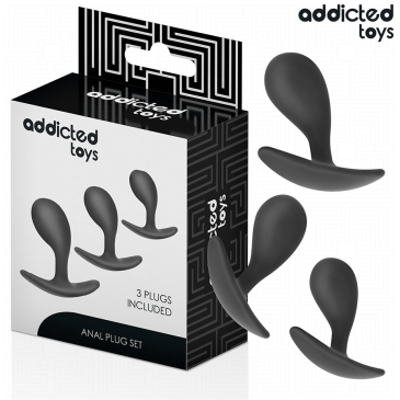 Silikoninen Anaalitappisetti - 3 kpl Musta, Model 3 - Addicted Toys | ADDICTED TOYS | Seksilelut
