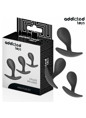 Silikoninen Anaalitappisetti - 3 kpl Musta, Model 3 - Addicted Toys | ADDICTED TOYS | Seksilelut