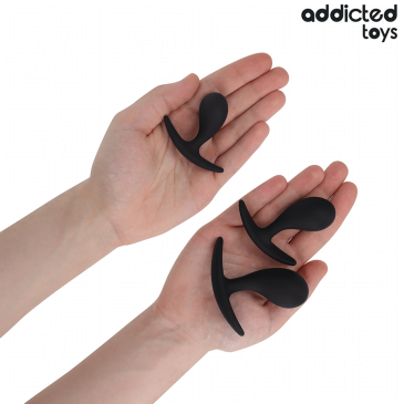 Silikoninen Anaalitappisetti - 3 kpl Musta, Model 3 - Addicted Toys | ADDICTED TOYS | Seksilelut