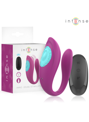 INTENSE - ANNIE U-SHAPED VIBRATOR AND STIMULATOR PURPLE REMOTE CONTROL | INTENSE COUPLES TOYS | Seksilelut
