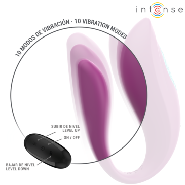 INTENSE - ANNIE U-SHAPED VIBRATOR AND STIMULATOR PURPLE REMOTE CONTROL | INTENSE COUPLES TOYS | Seksilelut