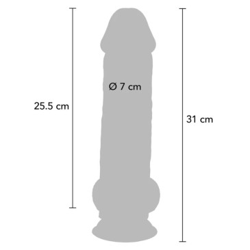 GET REAL - DELUXE REALISTIC PENIS WITH TESTICLES EXTRA THICK 31 CM | GET REAL | Seksilelut