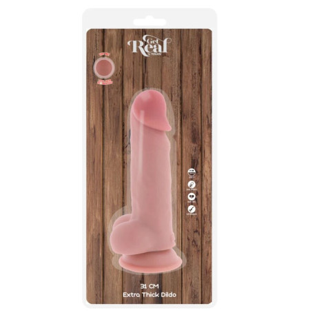 GET REAL - DELUXE REALISTIC PENIS WITH TESTICLES EXTRA THICK 31 CM | GET REAL | Seksilelut