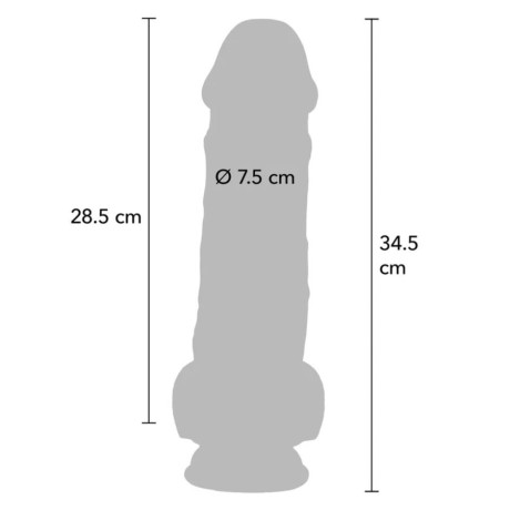 GET REAL - DELUXE REALISTIC PENIS WITH TESTICLES EXTRA THICK 34.5 CM | GET REAL | Seksilelut