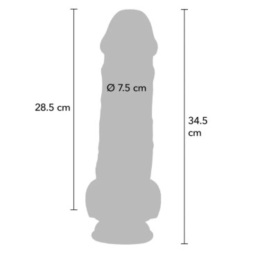 GET REAL - DELUXE REALISTIC PENIS WITH TESTICLES EXTRA THICK 34.5 CM | GET REAL | Seksilelut