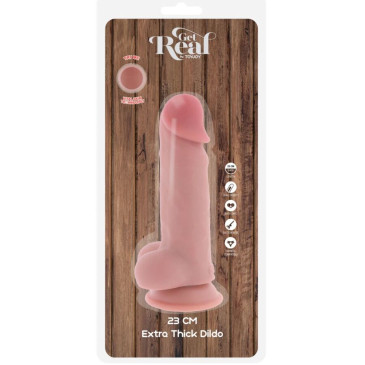 GET REAL - DELUXE REALISTIC PENIS WITH TESTICLES EXTRA THICK 23 CM | GET REAL | Seksilelut