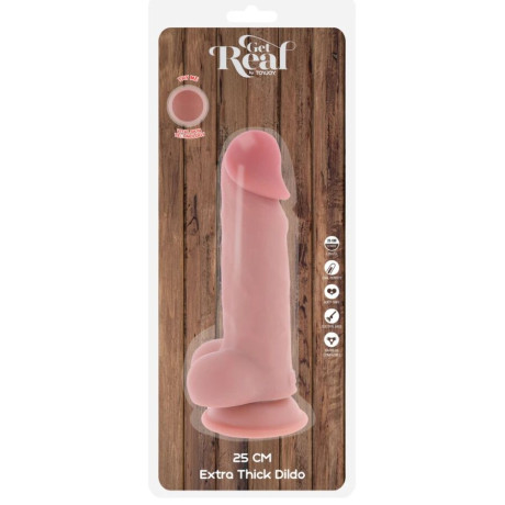 GET REAL - DELUXE REALISTIC PENIS WITH TESTICLES EXTRA THICK 25 CM | GET REAL | Seksilelut