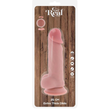 GET REAL - DELUXE REALISTIC PENIS WITH TESTICLES EXTRA THICK 25 CM | GET REAL | Seksilelut