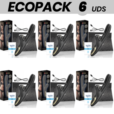 ECOPACK 6 UNITS - IBIZA DOUBLE VIBRATOR CLAMPING BLACK