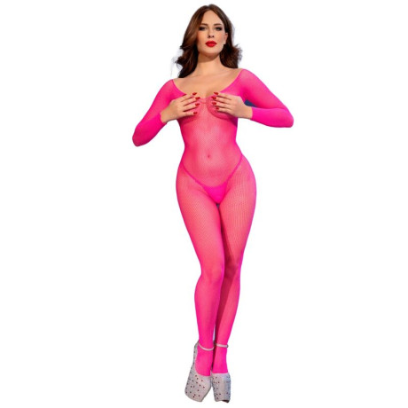 CHILIROSE - CR 4894 NEON PINK MESH BODYSTOCKING S/M | CHILIROSE CORSETS | Seksikkäät asut ja tarvikkeet